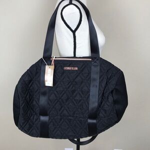 Cosmopolitan NWT Women's Quilted Duffle Bag with Rose Gold Hardwear (Black)